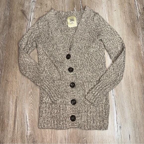 Vintage Old Navy Women Chunky Knit Cardigan Button Up Lambswool Blend Grandpa XS - Picture 1 of 13
